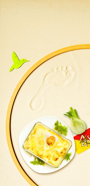 Sizilianische Küche + Gratinierter Fenchel mit Mozzarella und Ei
